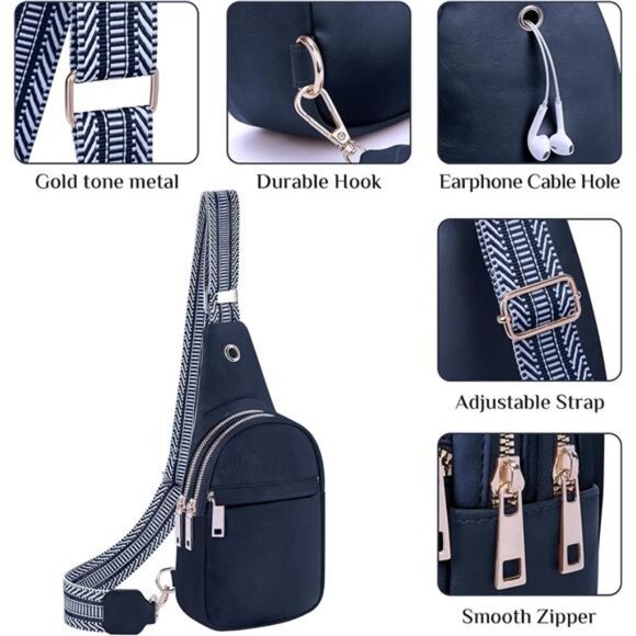 Sling Bags, Small Crossbody Bags Navy Blue - Picture 5 of 7